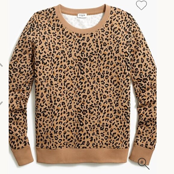 J. Crew Leopard Crewneck Sweatshirt Size XS Animal Print - Picture 1 of 7